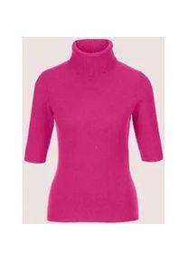 Madeleine Mode Longpullover MADELEINE "Kaschmirpullover Luxuri&ouml;ser Strickpullover mit Rollkragen", Damen, Gr. 34, pink (magenta), Obermaterial: 100% Kaschmir WS., Modern, normal, Pullover Longpullover, Kaschmirpullover mit Halbarm