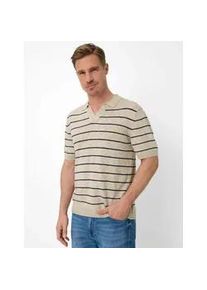 Rundhalspullover Brax "Style PASCAL", Herren, Gr. XXL (56), beige, Strick, 41% Baumwolle, 31% Leinen, 28% Lyocell, Pullover Rundhalspullover