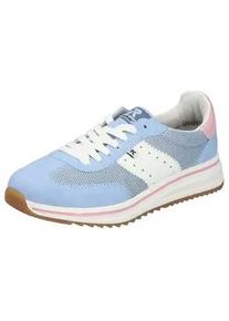 Sneaker Rieker, Damen, Gr. 36, hellblau multi, Lederimitat, Schuhe Sneaker, Schn&uuml;rschuh, Halbschuh, Freizeitsneaker mit Kontrastbes&auml;tze