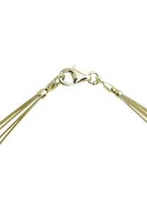 Halsreif OSTSEE-SCHMUCK "- Nyloncollier 5-reihig -goldfarben- - Edelstahl - Verschlu&szlig; aus Gold 333/000" Gr. 42, gold (gold 333, goldfarben, gelb), Halsketten, Damen, 42, Edelstahl