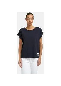 Smith & Soul T-Shirt SMITH & SOUL, Damen, Gr. M, marine, Single Jersey, Obermaterial: 46% Baumwolle, 46% Lyocell, 8% Elasthan, unifarben, normal, Rundhals, Umschlagsaum, Shirts T-Shirt, mit Umschlagsaum, Rundhalsform