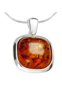 Kette mit Anh&auml;nger OSTSEE-SCHMUCK "- Classic 14x14 mm - Silber 925/000 - Bernstein" Gr. 42, silber (silber 925, silberfarben, wei&szlig;), Schmuck_Sets, Damen, 42, Silber 925 (Sterlingsilber)