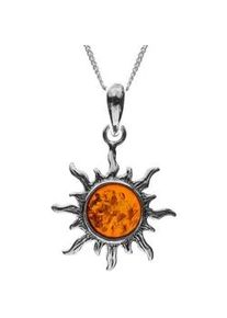 Kette mit Anh&auml;nger OSTSEE-SCHMUCK "- Sonne 20 mm - Silber 925/000 - Bernstein" Gr. 50, silber (silber 925, silberfarben, wei&szlig;), Schmuck_Sets, Damen, 50, Silber 925 (Sterlingsilber)