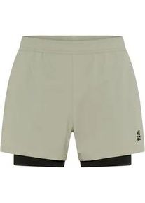 Badeshorts HUGO UNDERWEAR "ACTIVE SWIM SHORTS", Herren, Gr. XL (54), N-Gr, dunkelgr&uuml;n 306, Web, Elasthan, Polyester, mehrfarbig, Badehosen Badeshorts, 2-in-1, mit integrierter Leggings