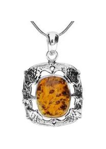 Kette mit Anh&auml;nger OSTSEE-SCHMUCK "- Fischland 34x21 mm - Silber 925/000 - Bernstein" Gr. 42, silber (silber 925, silberfarben, wei&szlig;), Schmuck_Sets, Damen, 42, Silber 925 (Sterlingsilber)