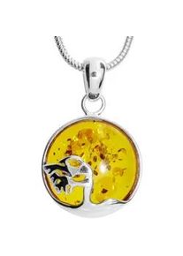 Kette mit Anh&auml;nger OSTSEE-SCHMUCK "- Windfl&uuml;chter 16 mm - Silber 925/000 - Bernstein" Gr. 45, silber (silber 925, silberfarben, wei&szlig;), Schmuck_Sets, Damen, 45, Silber 925 (Sterlingsilber)