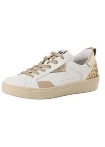 Sneaker Tamaris "Tamaris Sneaker Leder", Damen, Gr. 39, wei&szlig;, gold, Leder, Schuhe Sneaker
