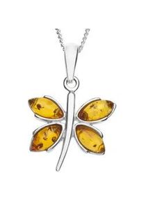 Kette mit Anh&auml;nger OSTSEE-SCHMUCK "- Schmetterling - Silber 925/000 - Bernstein" Gr. 45, silber (silber 925, silberfarben, wei&szlig;), Schmuck_Sets, Damen, 45, Silber 925 (Sterlingsilber)