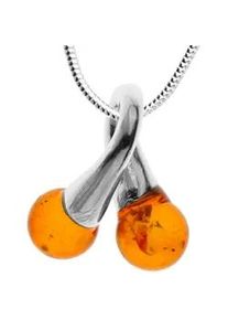 Kette mit Anh&auml;nger OSTSEE-SCHMUCK "- Doppelkelch - Silber 925/000 - Bernstein" Gr. 60, silber (silber 925, silberfarben, wei&szlig;), Schmuck_Sets, Damen, 60, Silber 925 (Sterlingsilber)