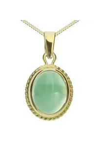 Kette und Anh&auml;nger Set OSTSEE-SCHMUCK "- Jolin - Gold 333/000 - Jade" Gr. 42, gold (gold 333, goldfarben, gelb), Schmuck_Sets, Damen, 42, Gelbgold 333