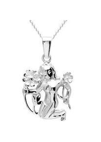 Kette mit Anh&auml;nger OSTSEE-SCHMUCK "- Tierkreiszeichen Jungfrau - Silber 925/000 -" Gr. 42, silber (silber 925, silberfarben, wei&szlig;), Schmuck_Sets, Damen, 42, Silber 925 (Sterlingsilber)