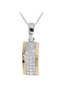 Kette mit Anh&auml;nger OSTSEE-SCHMUCK "- Sunny Exklusiv - Silber 925/000 & Gold 585/000 - Zirkonia" Gr. 42, silber (silber 925, silberfarben, wei&szlig;), Schmuck_Sets, Damen, 42, Silber 925 (Sterlingsilber)