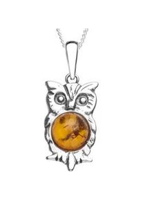 Kette mit Anh&auml;nger OSTSEE-SCHMUCK "- Uhu - Silber 925/000 - Bernstein" Gr. 42, silber (silber 925, silberfarben, wei&szlig;), Schmuck_Sets, Damen, 42, Silber 925 (Sterlingsilber)
