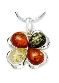 Kette mit Anh&auml;nger OSTSEE-SCHMUCK "- Kleeblatt - Silber 925/000 - Bernstein" Gr. 50, silber (silber 925, silberfarben, wei&szlig;), Schmuck_Sets, Damen, 50, Silber 925 (Sterlingsilber)