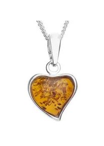 Kette mit Anh&auml;nger OSTSEE-SCHMUCK "- Herz - Silber 925/000 - Bernstein" Gr. 42, silber (silber 925, silberfarben, wei&szlig;), Schmuck_Sets, Damen, 42, Silber 925 (Sterlingsilber)