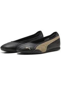 Ballerina Puma "Puma Catch Soleil Topcat Ballerina Sneakers Damen", Damen, Gr. 38,5, schwarz toasted almond gold beige, Obermaterial: Synthetik, Kuhleder, Textil; Futter: Textil; Innensohle: Textil; Laufsohle: Gummi, Schuhe Ballerina