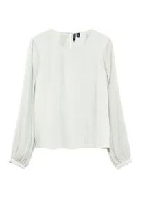 V&eacute;ro Moda Blusenshirt VERO MODA "VMSIGNE LS PLISSE TOP WVN", Damen, Gr. XL, cloud dancer, Jersey, Obermaterial: 100% Polyester, unifarben, regular fit normal, Rundhals, Shirts Blusenshirt, mit Schlingenverschluss