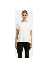 Smith & Soul T-Shirt SMITH & SOUL, Damen, Gr. XXL, wei&szlig;, Single Jersey, Obermaterial: 46% Baumwolle, 46% Lyocell, 8% Elasthan, unifarben, normal, Rundhals, Umschlagsaum, Shirts T-Shirt, mit Umschlagsaum, Rundhalsform