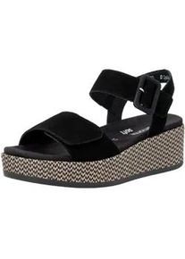 Plateausandaletten Remonte, Damen, Gr. 36, schwarz, Ziegenveloursleder, unifarben, Schuhe, Sommerschuh, Sandale mit praktischen Klettverschl&uuml;ssen