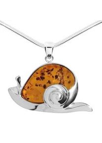 Kette mit Anh&auml;nger OSTSEE-SCHMUCK "- Schnecke - Silber 925/000 - Bernstein" Gr. 42, silber (silber 925, silberfarben, wei&szlig;), Schmuck_Sets, Damen, 42, Silber 925 (Sterlingsilber)