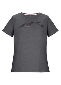 T-Shirt Killtec "KOS 194 WMN TSHRT", Damen, Gr. 42, anthra, Obermaterial: 65% Polyester, 30% Baumwolle, 5% Elasthan, Rundhals, Shirts T-Shirt, Vielseitiges Damen T-Shirt mit Melange-Optik und Bergprint