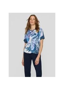 Print-Shirt Rabe "T-Shirt", Damen, Gr. 46, dunkelblau, 82%Viskose 13%Polyester 5%Elasthan, gerade, Shirts