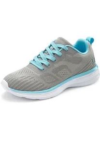 Sneaker Lascana "Freizeitschuh, Halbschuh, Turnschuhe", Damen, Gr. 39, grau, hellblau, Obermaterial: 90% Textilmaterial, 10% Synthetik. Decksohle: 100% Textilmaterial. Futter: 100% Textilmaterial. Laufsohle: 100% Synthetik, unifarben mit Farbeins&auml;tzen, Schuhe Sneaker, mit farbigen Details im sportiven Look VEGAN