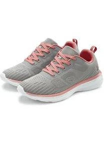 Sneaker Lascana "Freizeitschuh, Halbschuh, Turnschuhe", Damen, Gr. 40, grau, orange, Obermaterial: 90% Textilmaterial, 10% Synthetik. Decksohle: 100% Textilmaterial. Futter: 100% Textilmaterial. Laufsohle: 100% Synthetik, unifarben mit Farbeins&auml;tzen, Schuhe Sneaker, mit farbigen Details im sportiven Look VEGAN