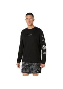 Laufshirt asics "FUJITRAIL LOGO LS TOP", Herren, Gr. XXL, performance schwarz, carrier grau, cool grau, Obermaterial: 100% Polyester, Shirts Laufshirt