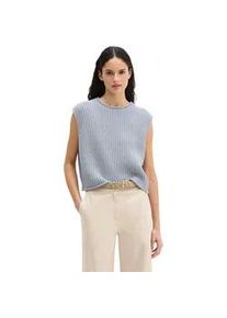 Marc O'Polo Pullunder MARC O'POLO, Damen, Gr. L, grau horizon, Grobstrick, Obermaterial: 74% Baumwolle, 26% Polyester, meliert, loose fit h&uuml;ftlang, Rundhals, B&uuml;ndchen, Pullover Pullunder, Loose Fit, melierte Optik