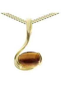 Kette und Anh&auml;nger Set OSTSEE-SCHMUCK "- Theresia - Gold 333/000 - Tigerauge" Gr. 45, gold (gold 333, goldfarben, gelb), Schmuck_Sets, Damen, 45, Gelbgold 333