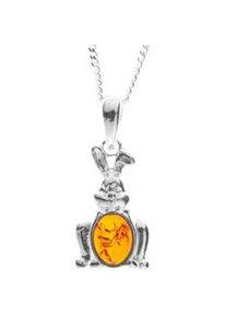 Kette mit Anh&auml;nger OSTSEE-SCHMUCK "- Hase - Silber 925/000 - Bernstein" Gr. 45, silber (silber 925, silberfarben, wei&szlig;), Schmuck_Sets, Damen, 45, Silber 925 (Sterlingsilber)