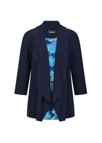 Langarmshirt GOLDNER "Kurzgr&ouml;&szlig;e Viskoseshirt in Twinset-Optik", Damen, Gr. 25, marine, gemustert, Obermaterial: 95% Viskose CV. 5% Elasthan EL., gerade, Shirts Langarmshirt, Ton in Ton Hotfixe am Druck