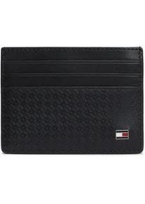 Kartenetui Tommy Hilfiger "TH EMBOSS CC HOLDER", Herren, schwarz, Leder, unifarben, Kleinlederwaren, Unisex, Mini-Geldbeutel, Portemonnaie mit Monogramm-Pr&auml;gung