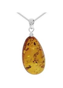 Kette mit Anh&auml;nger OSTSEE-SCHMUCK "- Tropfen ca. 34 mm lang - Silber 925/000 - Bernstein" Gr. 42, silber (silber 925, silberfarben, wei&szlig;), Schmuck_Sets, Damen, 42, Silber 925 (Sterlingsilber)