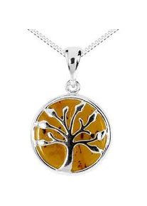 Kette mit Anh&auml;nger OSTSEE-SCHMUCK "- Lebensbaum 15 mm - Silber 925/000 - Bernstein" Gr. 42, silber (silber 925, silberfarben, wei&szlig;), Schmuck_Sets, Damen, 42, Silber 925 (Sterlingsilber)