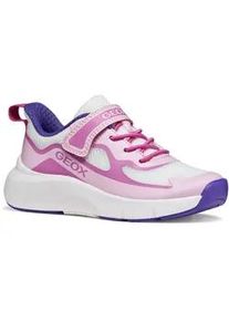 Sneaker Geox "J PRO-RAN GIRL", Damen, Gr. 38, pink, wei&szlig;, Synthetik, Textil, Mesh, kontrastfarbene Details, Schuhe Sneaker, Slipper mit Klettverschluss, Gr&ouml;&szlig;enschablone zum Download