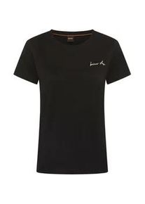 T-Shirt BOSS ORANGE "Elove Premium Damenmode", Damen, Gr. XL, schwarz 001, Single Jersey, Obermaterial: 100% Baumwolle, unifarben, slim fit normal, Rundhals, Shirts T-Shirt, im Slim Fit, bestickt