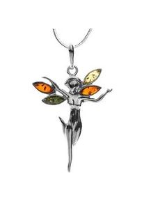 Kette mit Anh&auml;nger OSTSEE-SCHMUCK "- Elfe - Silber 925/000 - Bernstein" Gr. 60, silber (silber 925, silberfarben, wei&szlig;), Schmuck_Sets, Damen, 60, Silber 925 (Sterlingsilber)