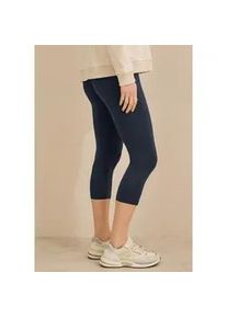 3/4-Leggings Cecil, Damen, Gr. XL (44), N-Gr, universal blau, Jersey, Obermaterial: 95% Baumwolle, 5% Elasthan, unifarben, k&ouml;rpernah 3/4-L&auml;nge, Hosen, Capri mit Stretch und elastischem Bund