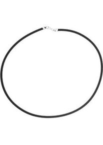 Halsreif OSTSEE-SCHMUCK "- Kautschuk 3,0 mm - Kautschuk -" Gr. 70, schwarz (schwarz, silber 925), Halsketten, Damen, 70, Kautschuk