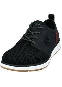 Sneaker Bugatti, Herren, Gr. 48, schwarz, Lederimitat, Textil, Schuhe Sneaker, mit Ziern&auml;hten, Freizeitschuh, Halbschuh, Schn&uuml;rschuh