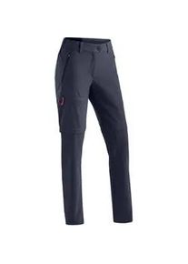 Outdoorhose Maier Sports "Nata Zip Loop", Damen, Gr. 50, Normalgr&ouml;&szlig;en, blau (dunkelblau), 100% Polyester, Hosen Outdoorhose, Damen Wanderhose, Zip-Off Funktionshose, 3 Taschen, Regular Fit