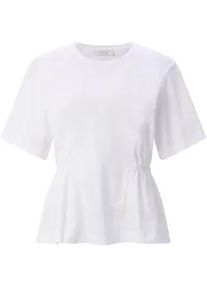 T-Shirt RICHROYAL, Damen, Gr. L, wei&szlig;, Single Jersey, Obermaterial: 100% Baumwolle, unifarben, figurumspielend h&uuml;ftbedeckend, Rundhals, Shirts T-Shirt, mit elastischen Raffungen an den Seiten