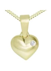 Kette und Anh&auml;nger Set OSTSEE-SCHMUCK "- Herz - Gold 333/000 -" Gr. 42, gold (gold 333, goldfarben, gelb), Schmuck_Sets, Damen, 42, Gelbgold 333