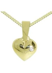 Kette und Anh&auml;nger Set OSTSEE-SCHMUCK "- Herz - Gold 333/000 -" Gr. 45, gold (gold 333, goldfarben, gelb), Schmuck_Sets, Damen, 45, Gelbgold 333