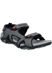 Sandale HI-TEC "Hi-Tec Sandalen Crater", Herren, Gr. 46, Normalschaft, stahlgrau, schwarz, orange, Synthetisch, Schuhe Sandale
