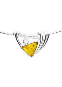 Kette mit Anh&auml;nger OSTSEE-SCHMUCK "- Gleiter-Verna - Silber 925/000 - Bernstein/Zirk." Gr. 42, silber (silber 925, silberfarben, wei&szlig;), Schmuck_Sets, Damen, 42, Silber 925 (Sterlingsilber)