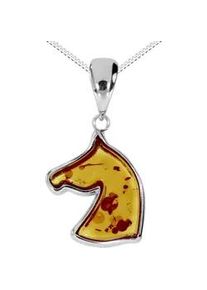 Kette mit Anh&auml;nger OSTSEE-SCHMUCK "- Pferdekopf - Silber 925/000 - Bernstein" Gr. 45, silber (silber 925, silberfarben, wei&szlig;), Schmuck_Sets, Damen, 45, Silber 925 (Sterlingsilber)