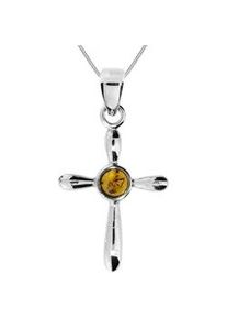 Kette mit Anh&auml;nger OSTSEE-SCHMUCK "- Kreuz 24 x 16 - Silber 925/000 - Bernstein" Gr. 42, silber (silber 925, silberfarben, wei&szlig;), Schmuck_Sets, Damen, 42, Silber 925 (Sterlingsilber)